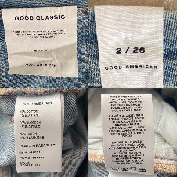Good American Good Classic Jeans in Indigo Blue Size 2/26 New - Picture 13 of 13